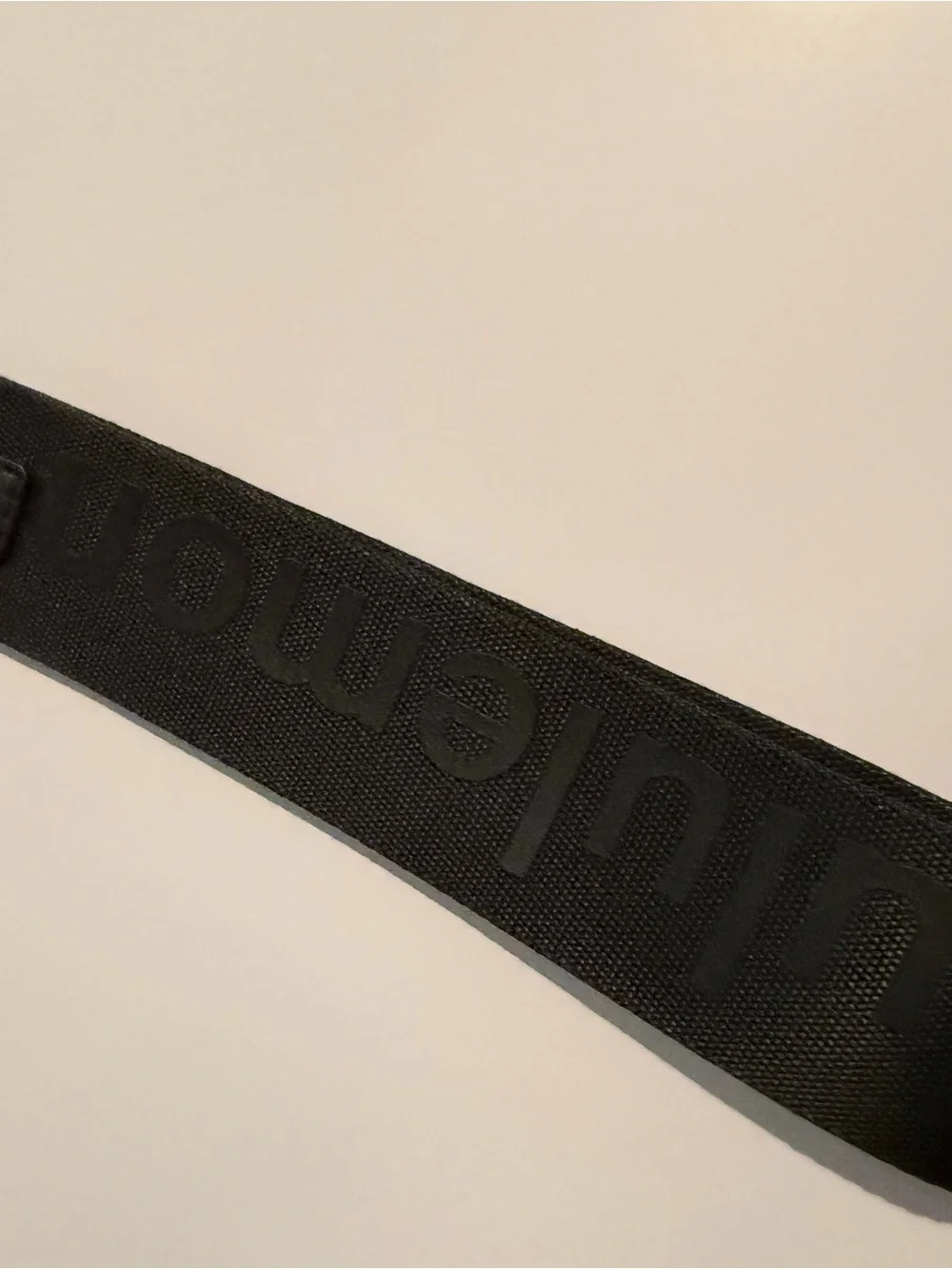 lululemon athletica Black Embossed Logo Strap Keychain